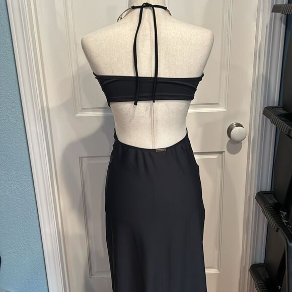 Last chance!!! Lady lux diamond Diamonds Maxi Dress Elegant Black Halter Dress - Picture 7 of 11